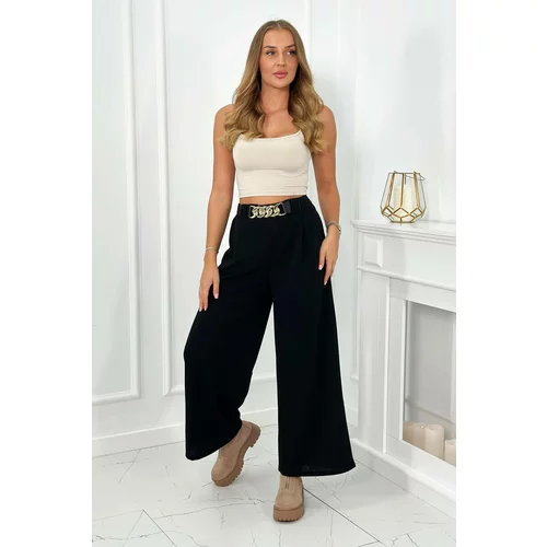 Kesi Viscose trousers with wide legs black