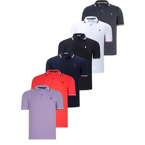 Dewberry SIX SET T8594 MENS T-SHIRT-BLACK-WHITE-NAVY BLUE-ANTHRACITE-POMEGRANATE-LILAC Cijene
