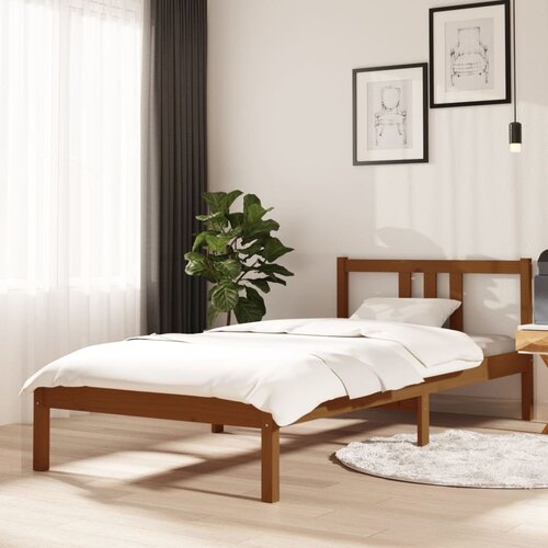  Okvir za krevet od masivnog drva smeđa boja meda 90 x 200 cm Cene