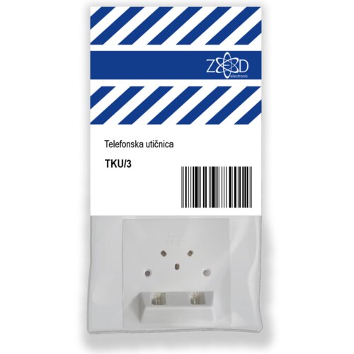 Zed_Electronic Telefonska utičnica, 2 x mikroutikač, 1 x tropolni utikač - TKU/3, Bijela Slike