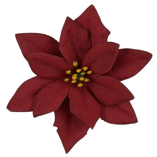  ukrasni cvjetovi božićna zvijezda poinsettia (bordo, plastika, 1 kom.) Cene