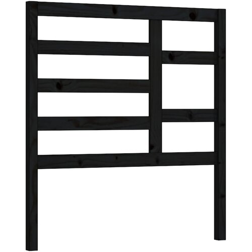 Uzglavlje za krevet crno 96 x 4 x 104 cm od masivne borovine Slike