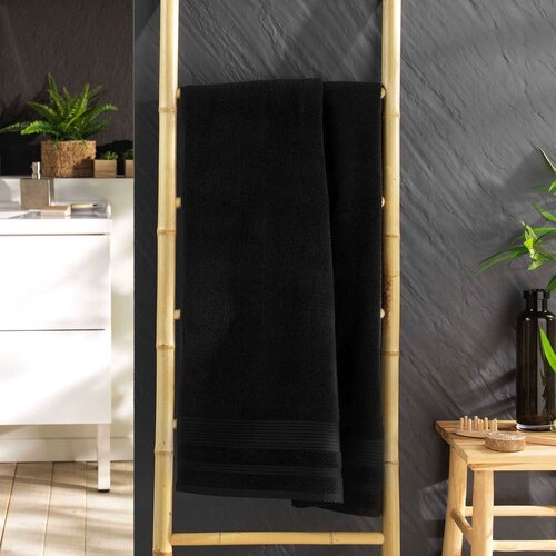 Douceur d int&amp;eacute;rieur Crni pamučan ručnik od frotira 70x130 cm Tendresse &amp;ndash; Slike