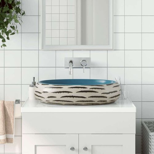 Nadgradni umivaonik raznobojni ovalni 59x40x15 cm keramički Cijene