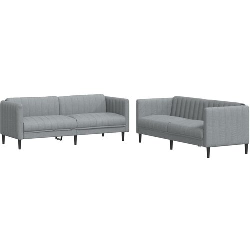 Maison Chic Sedežna garnitura - kavč 2-delna svetlo sivo blago, (21728537) Cene