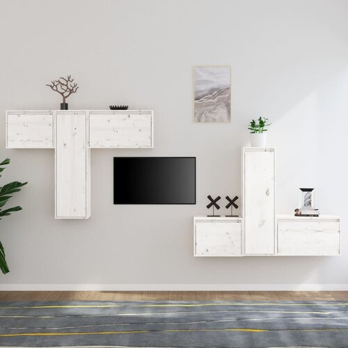 The Living Store TV omarica 6 kosov bela trdna borovina - TV Omarica, (21375366) Slike