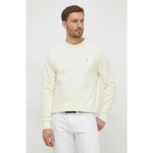 Polo Ralph Lauren Bombažen pulover moška, bež barva