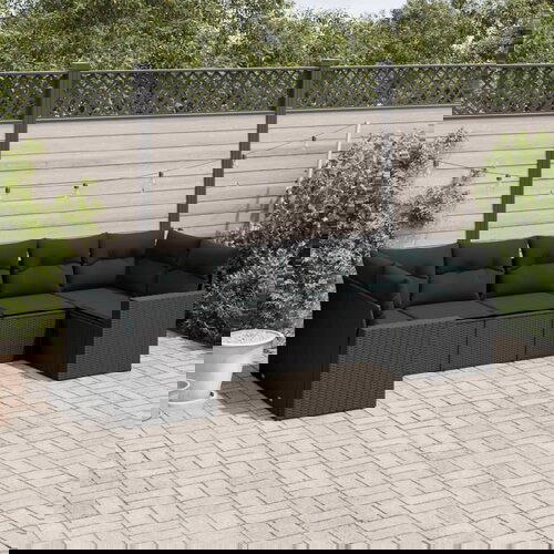 vidaXL 7-dijelni set vrtnih sofa od poliratana s jastucima crni Cijene