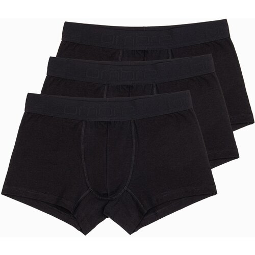 Ombre Men&amp;#039;s cotton boxer shorts with logo - 3-pack black Slike