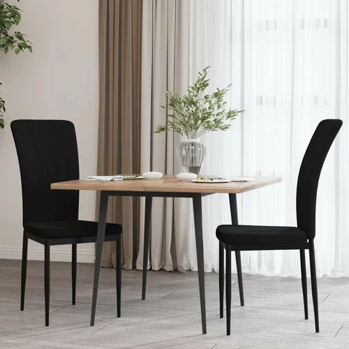  Jedilni stoli 2 kosa črn žamet, (20701524)