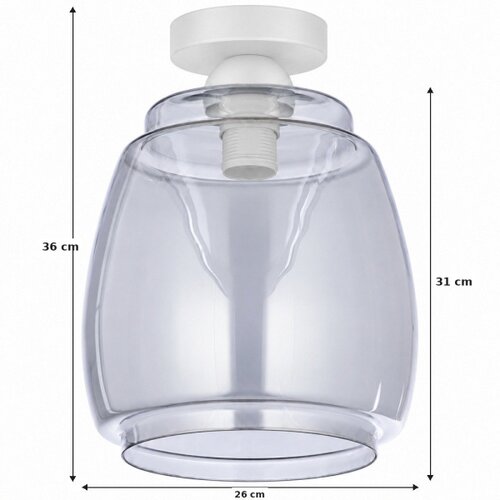 Brilagi Plafonsko LED svetlo R GLASS 1xE27/60W/230V &amp;Oslash; 26 cm bela/dim siva Slike