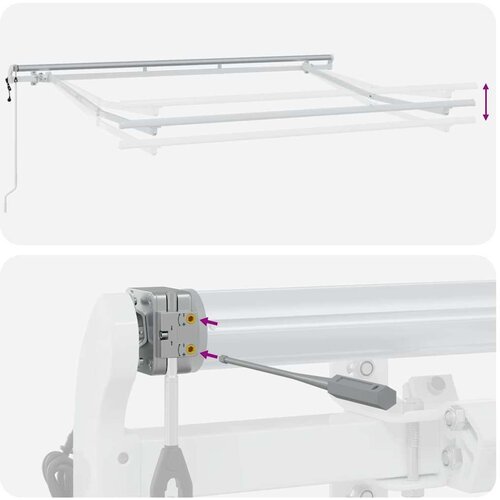  Skrovita tenda Krema 300 x 200 cm Poliester i aluminij Slike