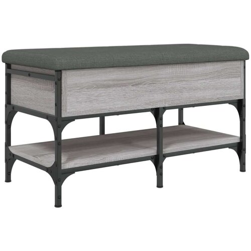  Klupa za cipele siva boja hrasta 82x42x45 cm konstruirano drvo Slike