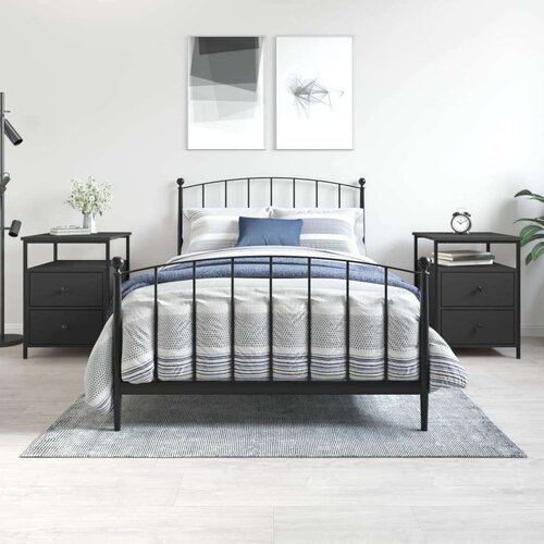 vidaXL Nočna omarica 2 kosa črna 44x45x60 cm inženirski les Cene