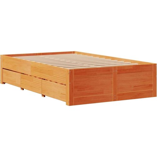 vidaXL Posteljni okvir brez vzmetnice s predali 120x190 cm borovina Cene