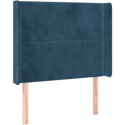 Maison Chic vzglavna omarica - nočna omarica - posteljna omarica z u&amp;scaron;esi temno modro 93x16x118/128 cm žamet, (21710804) Slike