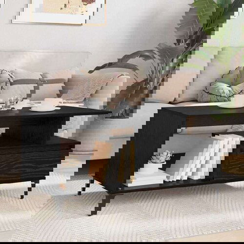 vidaXL Klubska miza Črni hrast 90 x 49 x 45 cm Konstruiran les Cene