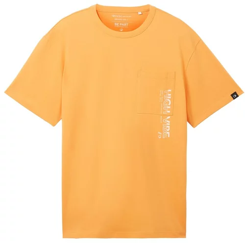 Tom Tailor Majica svetlo oranžna / bela