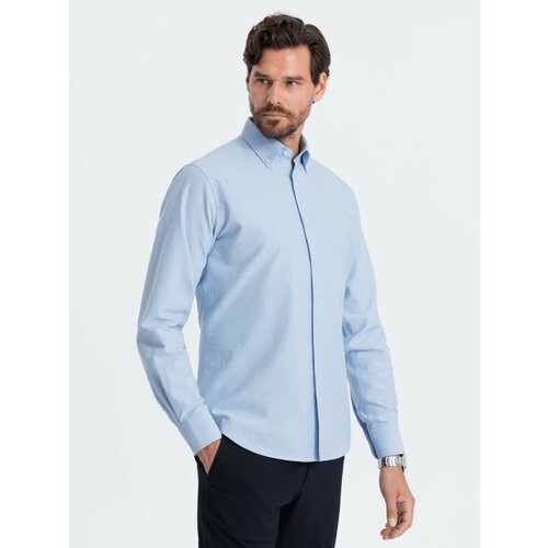 Ombre Oxford REGULAR men's fabric shirt - blue Slike
