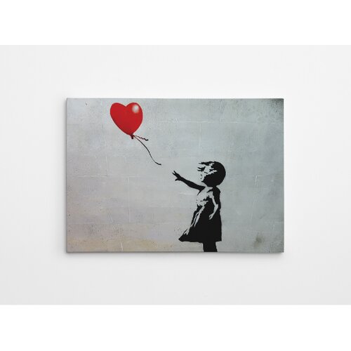 Wallity Slika djevojčice s balonom 50x70 cm siva Cene