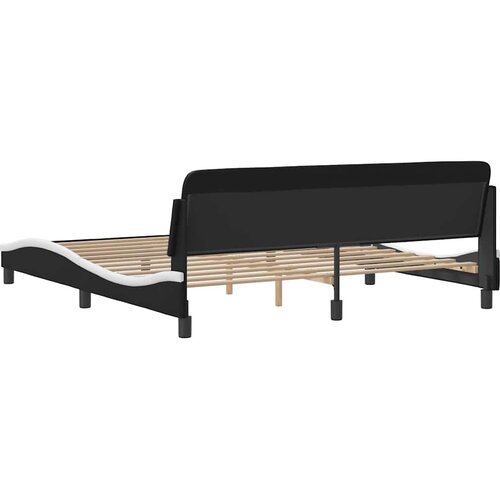  Okvir za krevet Dover crno-bijeli 180x200cm umjetna koža Slike