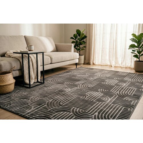 Kayoom RAVNO TKANA PREPROGA Calma 160/220 cm tkano antracit Slike