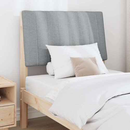 VidaXL tapecirani uzglavlje svijetlo siva 75 cm čvrsto borovo drvo Slike