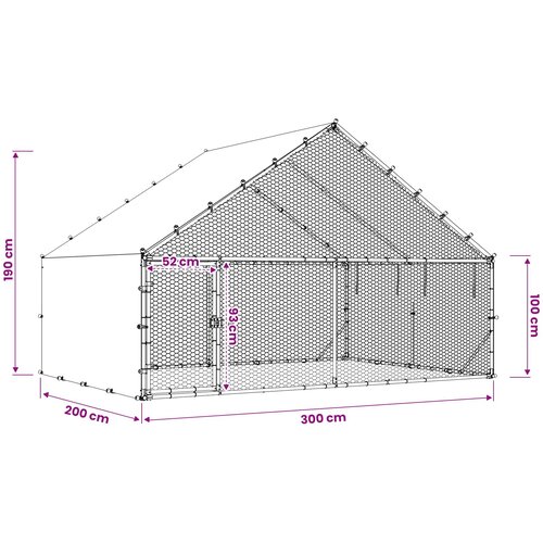  Koko&amp;scaron;injac s krovom Srebrna 300 x 200 x 190 cm Pocinčani čelik Slike