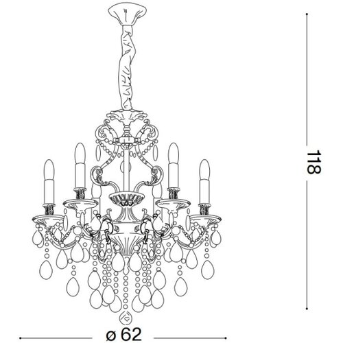 Ideal Lux kristalni luster sa lancem gioconda 6xE14/40W/230V prečnik 62 cm zlatna Slike