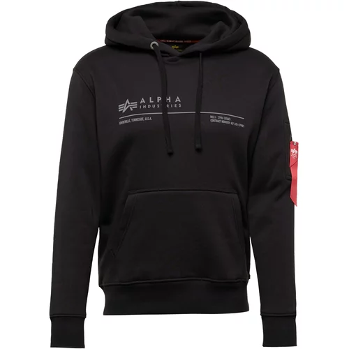Alpha Industries Sweater majica siva / crvena / crna
