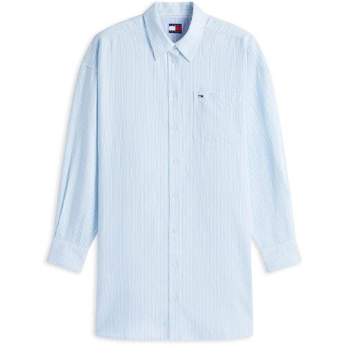 Tommy Jeans Dolga srajca svetlo modra / bela Cene