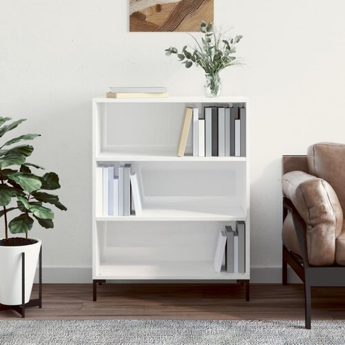 vidaXL Knjižna omara visok sijaj bela 69,5x32,5x90 cm inženirski les Cene