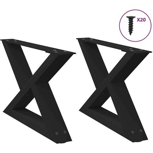 vidaXL Noge za stolić za kavu 2 kom crne 60x(30-31,3) cm čelik Cijene