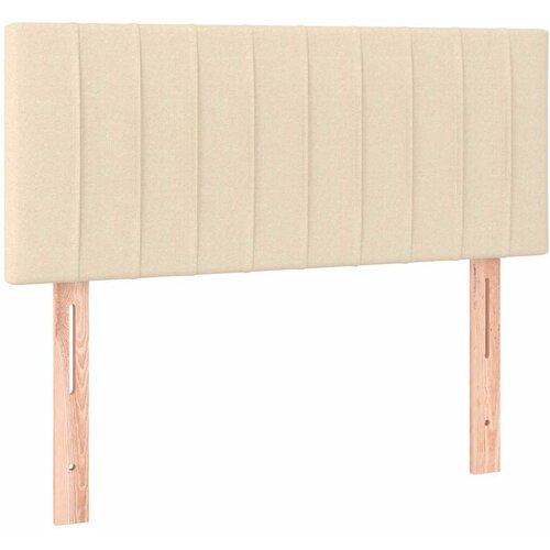 Krevet s oprugama i madracem krem 90 x 190 cm od tkanine Slike