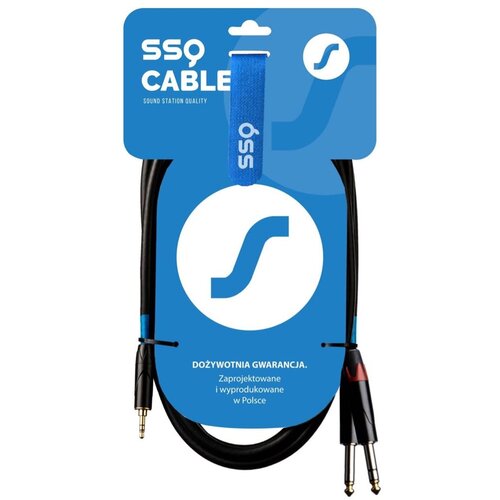 SOUND STATION QUALITY (SSQ) SSQ MIJM1 SS-1813 Cable Jack Stereo 3,5 mm - 2x Jack Mono 6,3 mm 1 m Black Slike