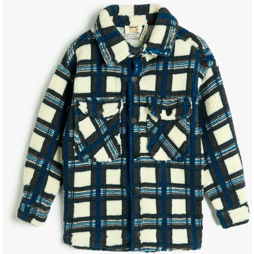 Koton Boy's Blue Plaid Jacket Cene