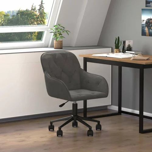  Vrtljiv pisarniški stol temno siv žamet, (20669225)