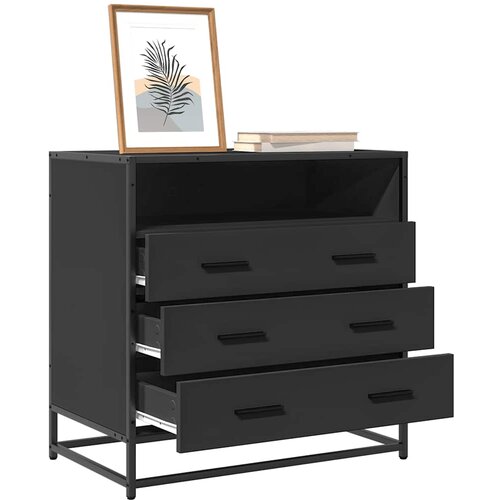 vidaXL Omarica s predali črna 70x41x70 cm konstruiran les Cene