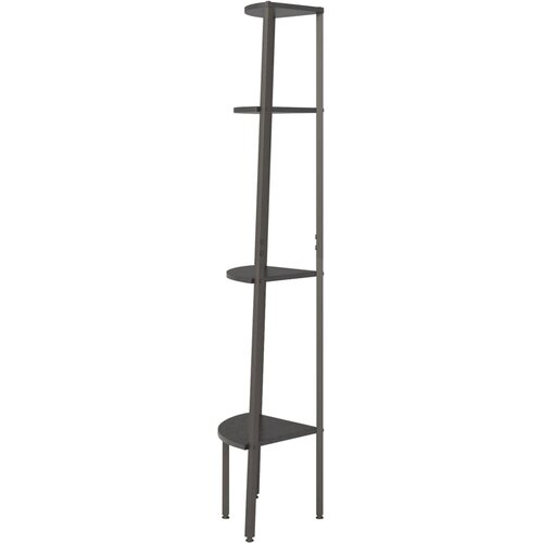  Kutna polica s 4 razine crna 45,5 x 31,5 x 150 cm Slike