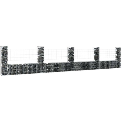  Gabionska košara U-oblika s 5 stupova 500x20x100 cm željezna Cene