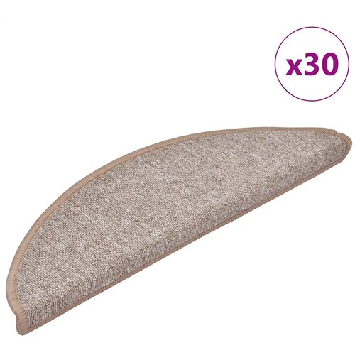  Prostirke za stepenice 30 kom 56x17x3 cm svijetlosmeđe poluokrugle Cene