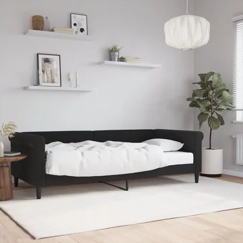 vidaXL Dnevni krevet s madracem crni 90 x 200 cm baršunasti