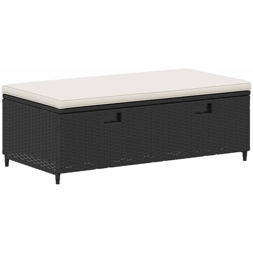  Set vanjskih sofa 4 pcs Crna i krem-bijela Poliratan i Akacija Slike