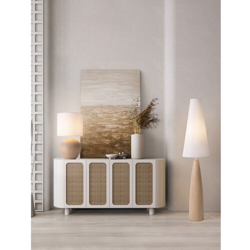Nova Luce Bela/kremno bela stoječa svetilka (vi&amp;scaron;ina 130 cm) Mizu &amp;ndash; Slike