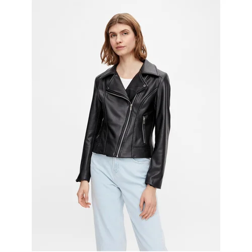 Pieces Black Women's Faux Leather Jacket Fioa - Women