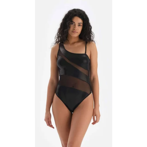 Dagi Black One-Shoulder Swimsuit