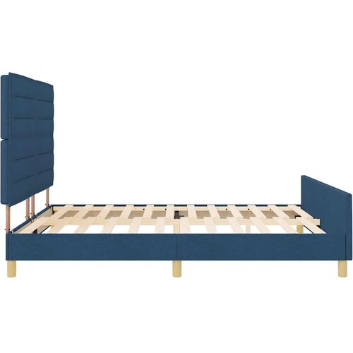  Krevetna konstrukcija s uzglavljem Plava 180 x 200 cm tkanina Slike