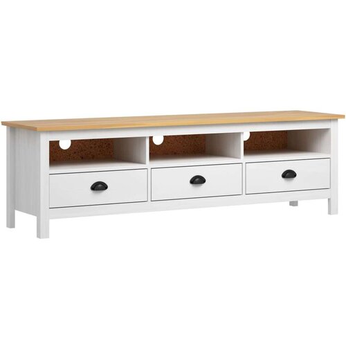 TV omarica Hill bela 158x40x47 cm trdna borovina, (20730505) Slike
