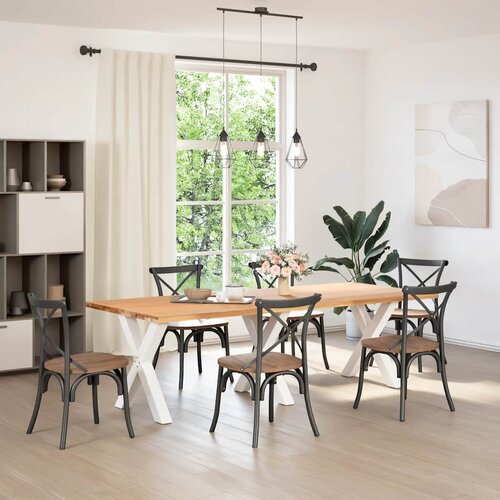  Noge za blagovaonski stol X-oblikovane 3 kom Bijele 80 x (72-73) cm Čelične Slike