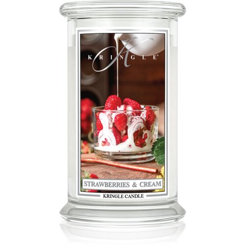 Kringle Candle Classic Strawberries &amp;amp; Cream mirisna svijeća 623 g Slike